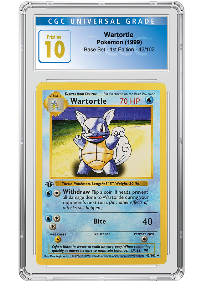 Wartortle Base Set - 1st Edition CGC Perfect 10